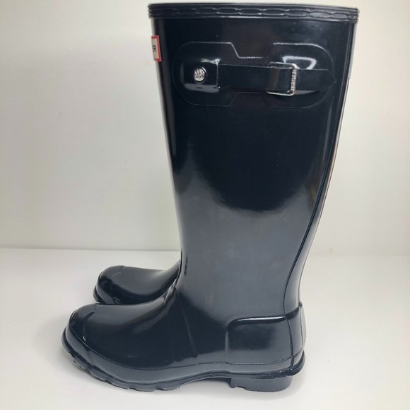 Hunter Tall Original Gloss Black Rain Boots - Picture 3 of 6